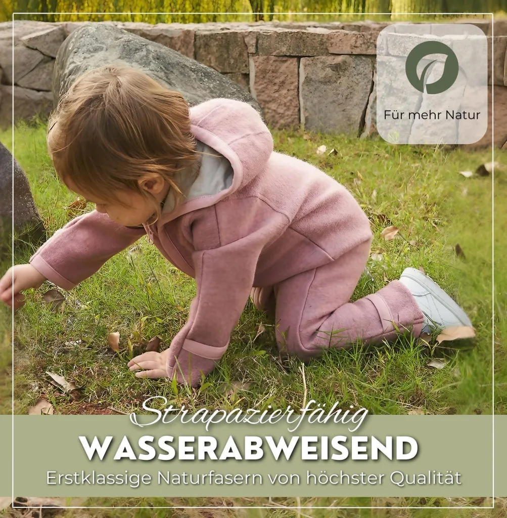 Alavya Home Walkoverall Bio-Schurwolle - Rosa + Khaki - 2er Set 62/68