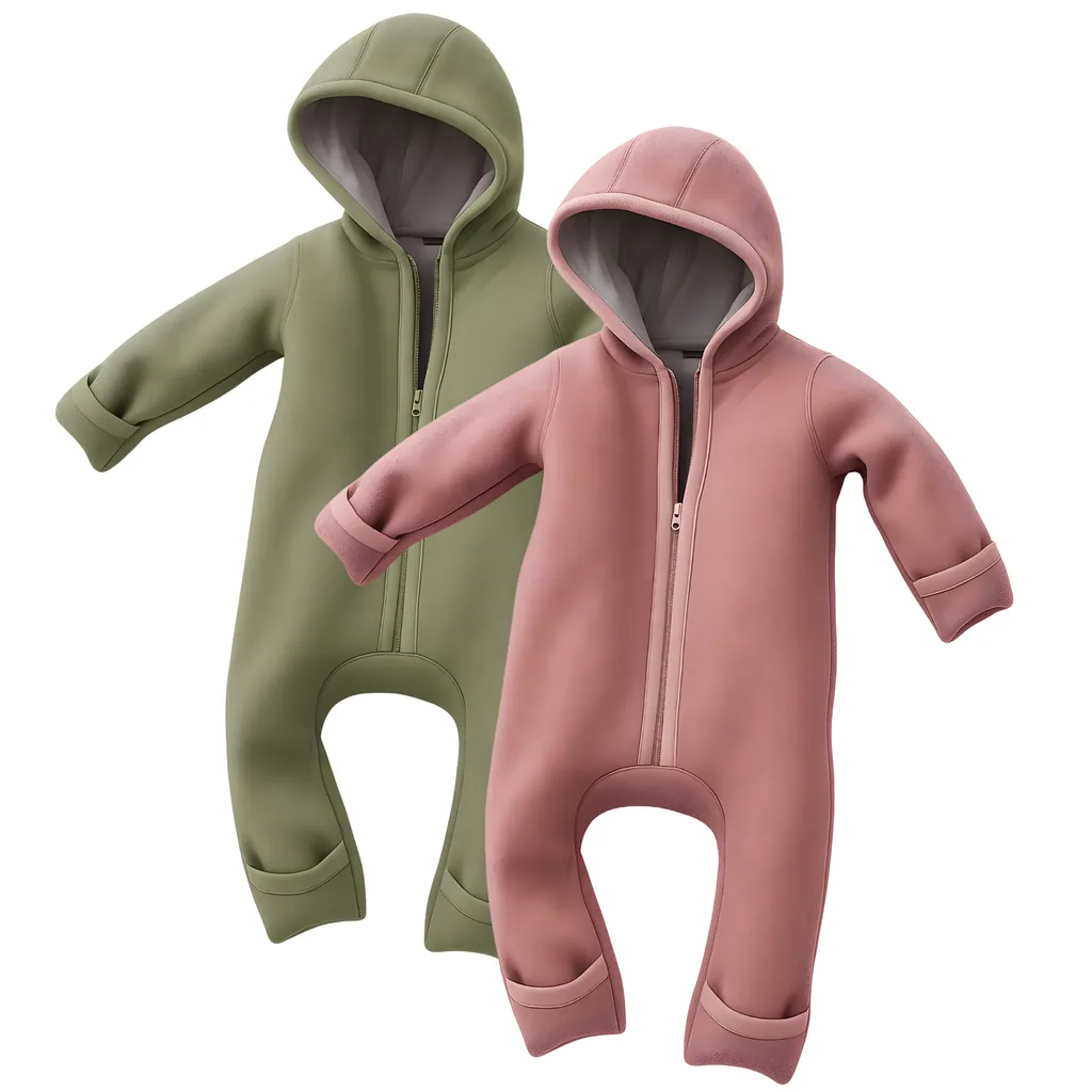 Alavya Home Walkoverall Bio-Schurwolle - Rosa + Khaki - 2er Set 62/68
