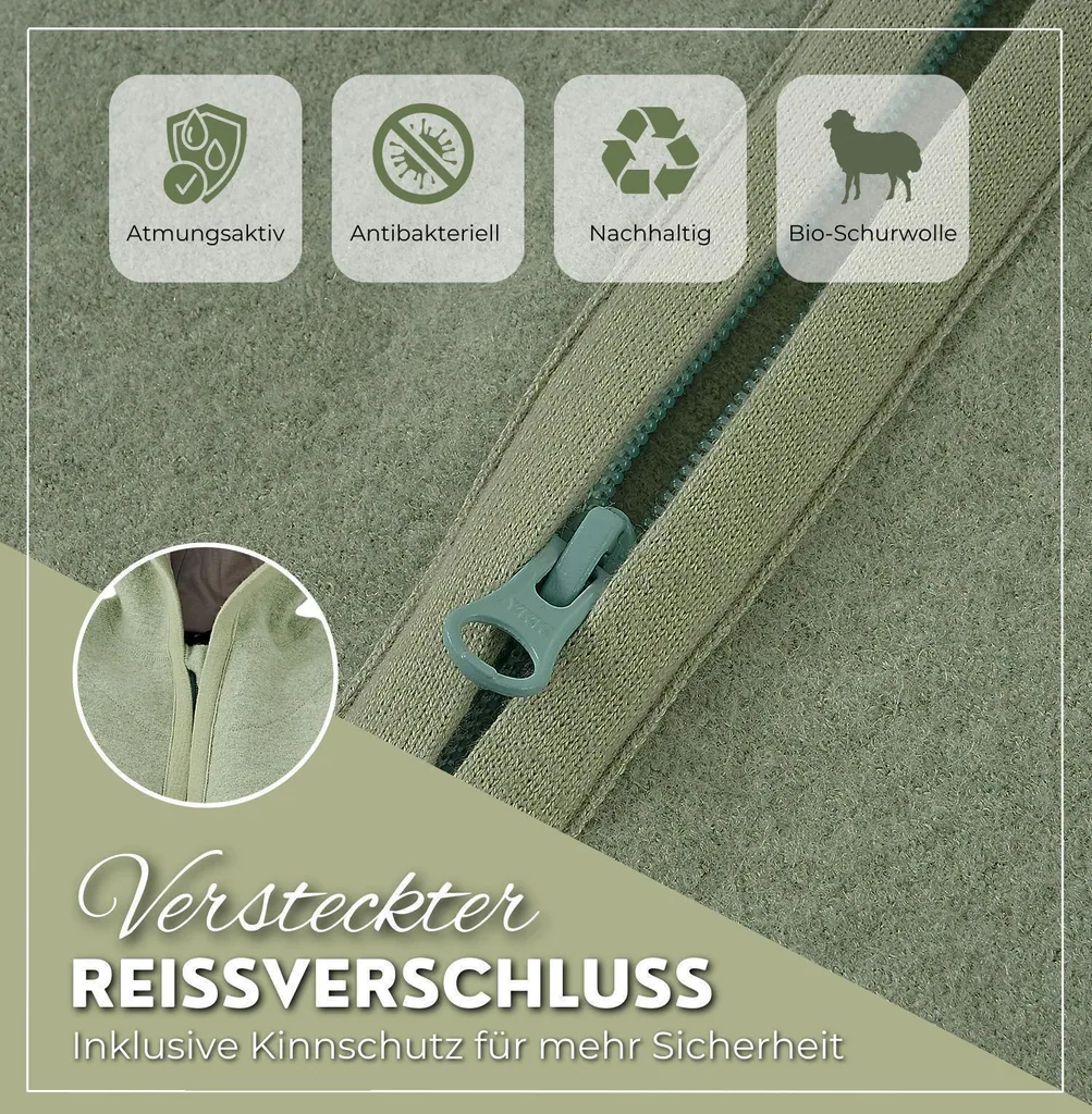 Alavya Home Walkoverall 98/104 Bio-Schurwolle - 2er-Set, Rosa + Khaki