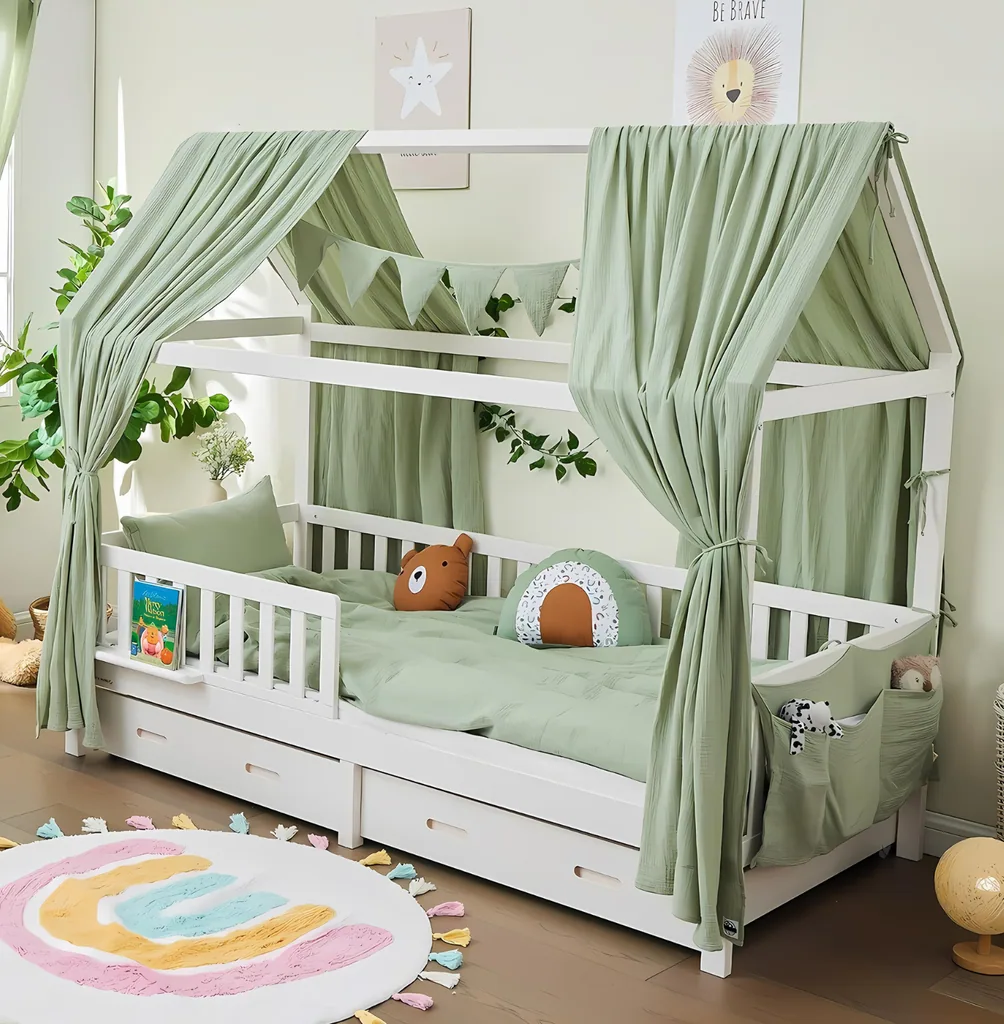 Alavya Home Hausbett CLOUD mit Schublade 90x200 cm - Buche