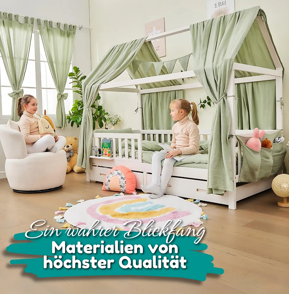 Alavya Home Hausbett CLOUD mit Schublade 90x200 cm - Buche