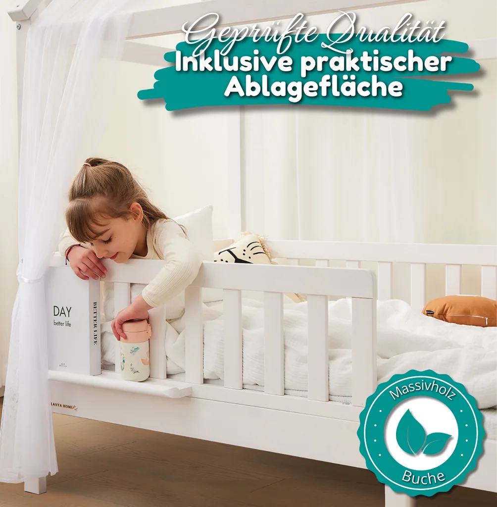 Alavya Home Hausbett CLOUD mit Matratze 90x200 cm - Buche