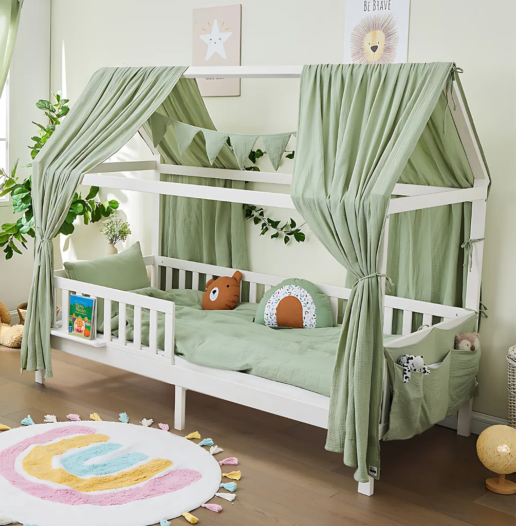 Alavya Home Hausbett CLOUD mit Matratze 90x200 cm - Buche