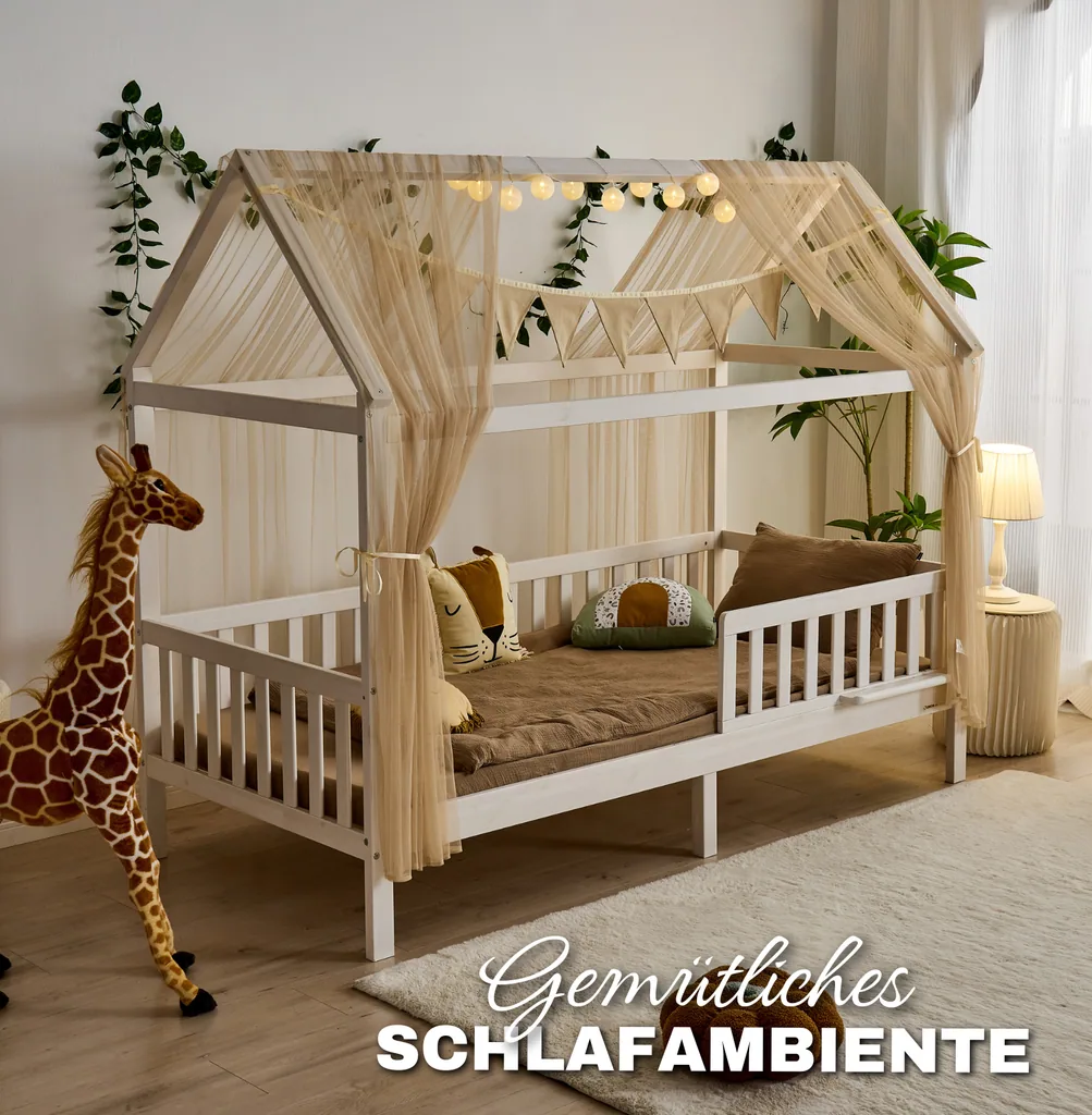 Alavya Home Hausbett Deko-Set 150x350 cm Polyester / Bio-Baumwolle - 2er-Set, Beige