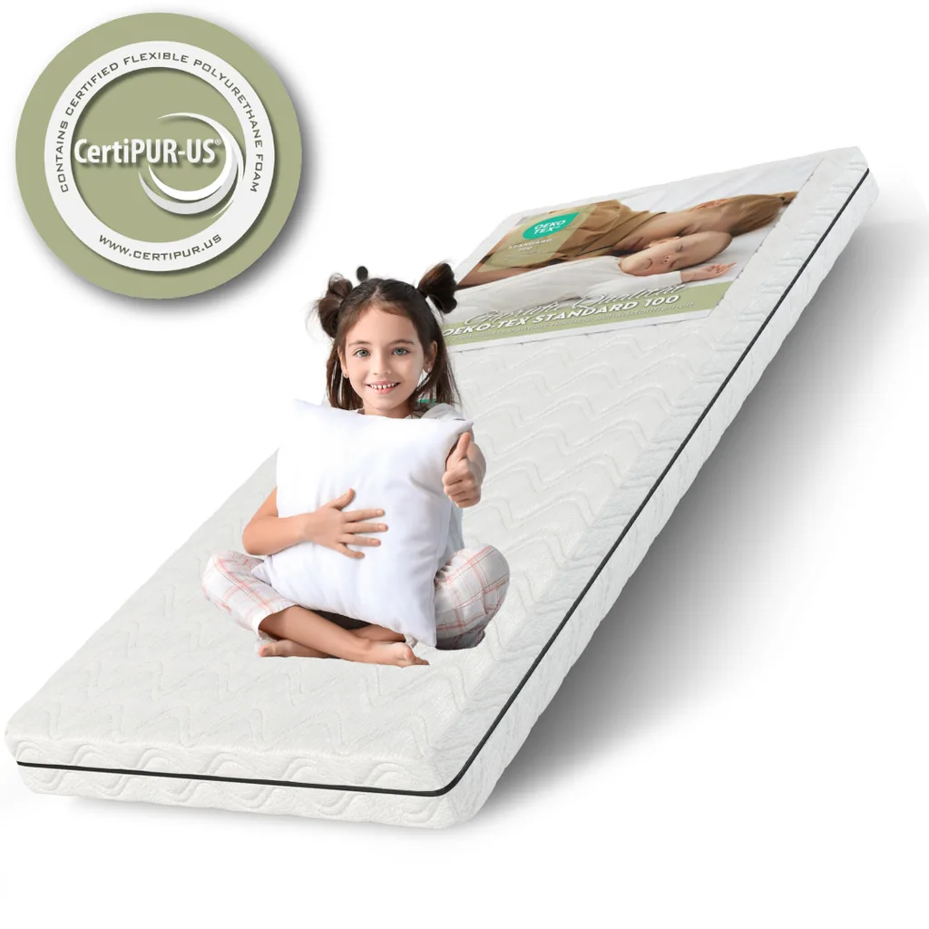 Alavya Home Kindermatratze 80 x 180 cm COZY (Höhe 10 cm) Weiß - ohne Spannbettlaken