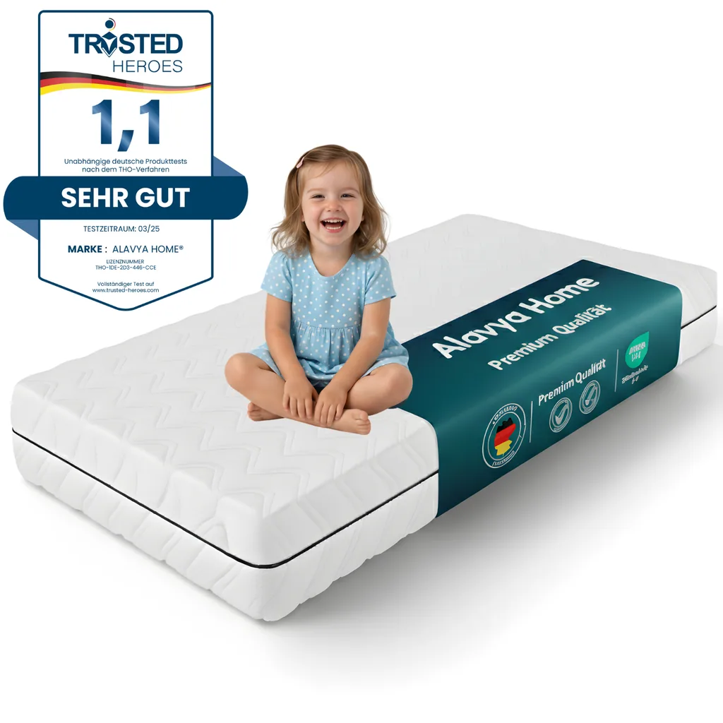 Alavya Home Kindermatratze COZY PLUS 80x160 cm Kaltschaum - Weiß