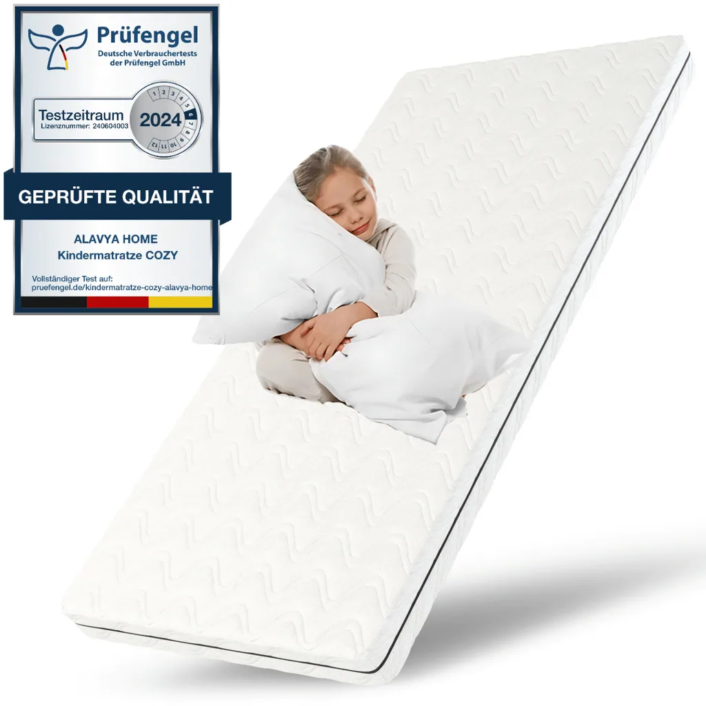 Alavya Home Babymatratze COZY BASIC 70x140x6 cm Kaltschaum, Mikrofaser - Weiß