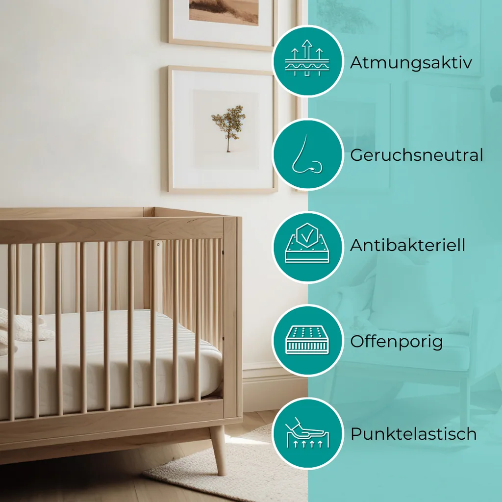 Alavya Home Babymatratze COZY BASIC 70x140x6 cm Kaltschaum, Mikrofaser - Weiß