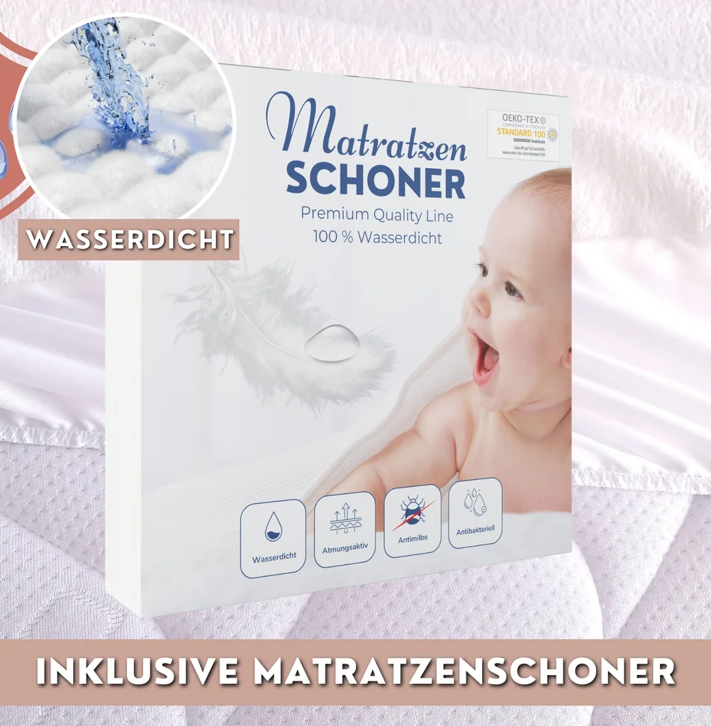 Alavya Home Kindermatratze COZY inkl. Schoner 60x120 cm Kaltschaum - Weiß