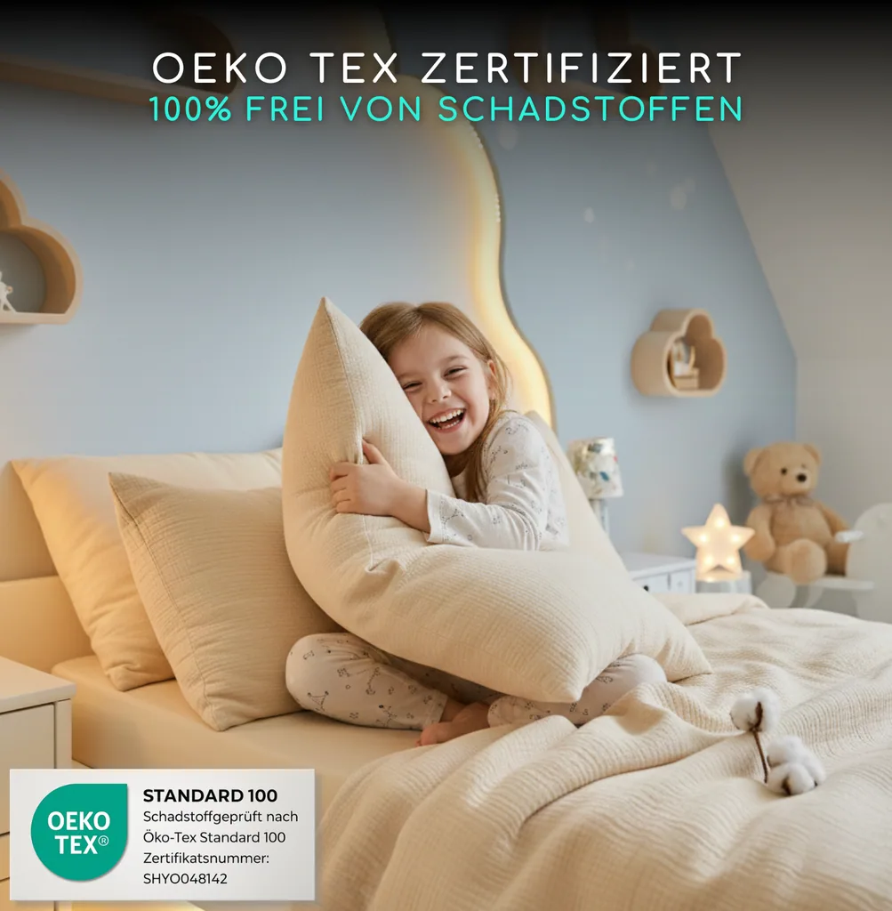 Alavya Home Kinderbettwäsche 135x100 cm Baumwolle - 2er-Set, Beige