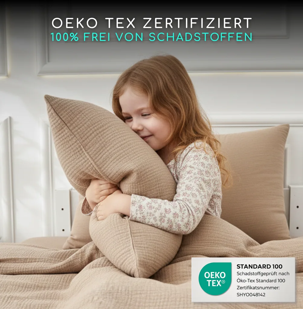 Alavya Home Kinderbettwäsche 135x200 cm Baumwolle - 2er-Set, Braun