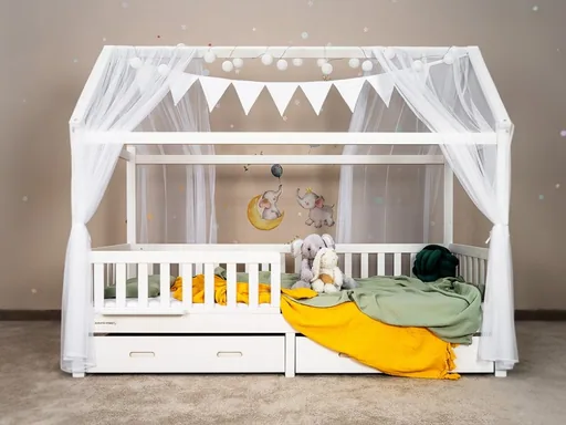 Alavya Home Hausbett Deko-Set 150x350 cm Polyester / Bio-Baumwolle - 2er-Set, Weiß