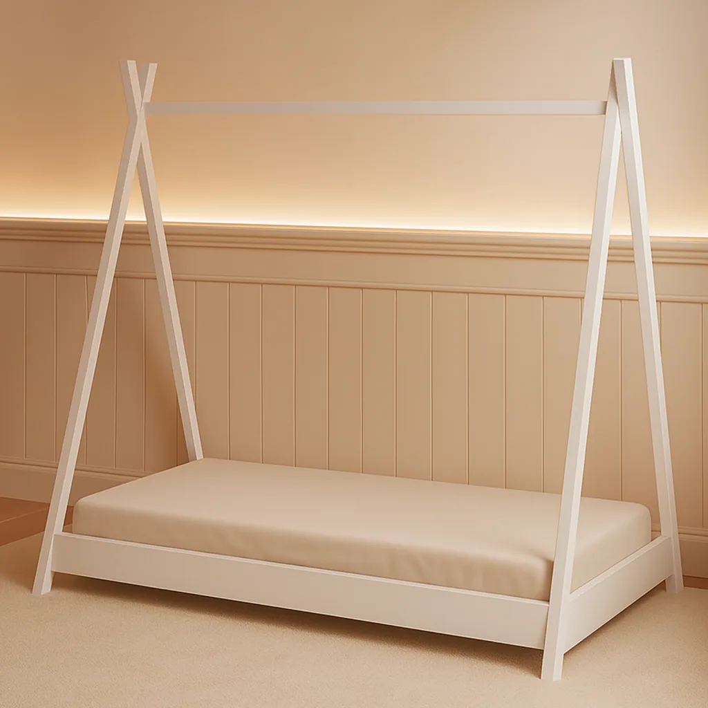 Alavya Home TIPI Kinderbett LUNA 70x140 cm Buche - Weiß