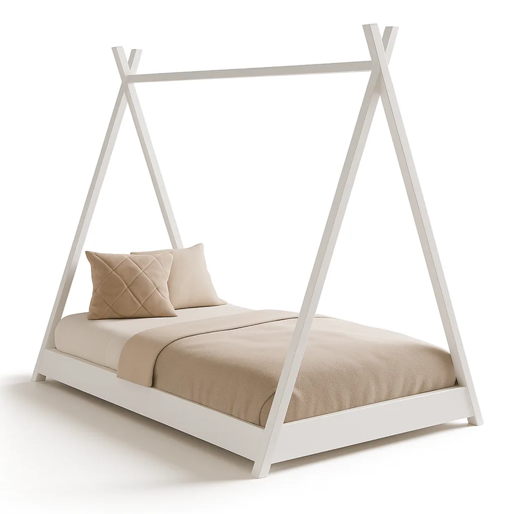 Alavya Home TIPI Kinderbett LUNA 70x140 cm Buche - Weiß
