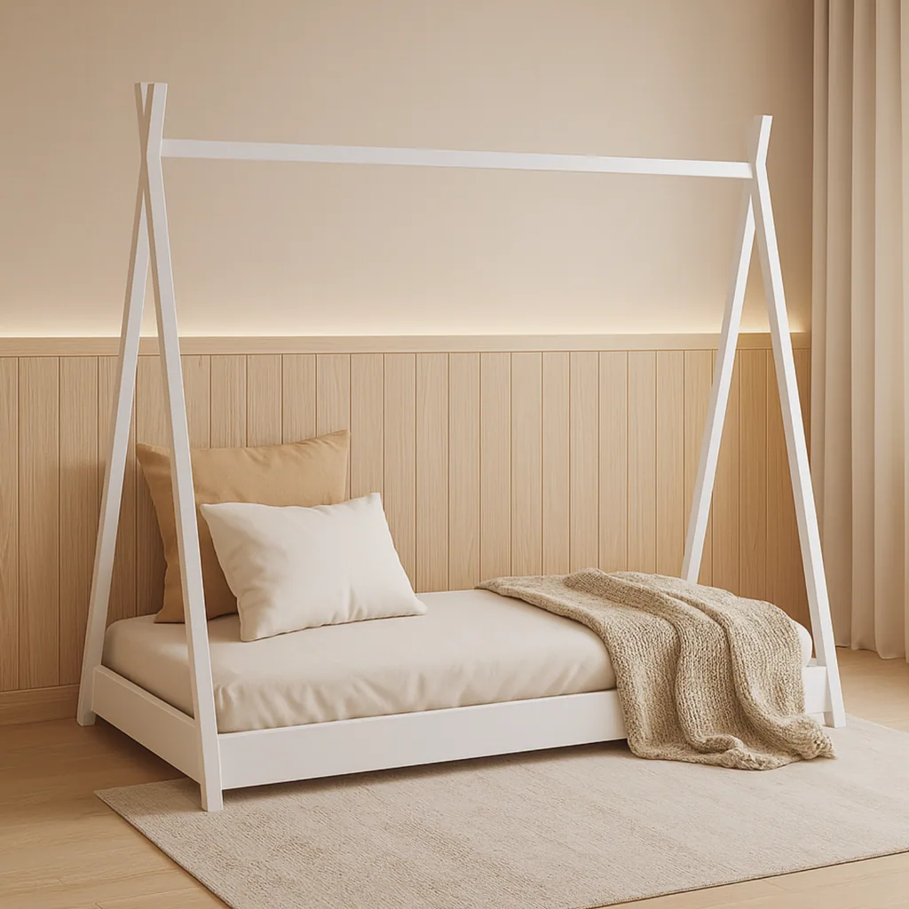 Alavya Home TIPI Kinderbett LUNA 70x140 cm Buche - Weiß