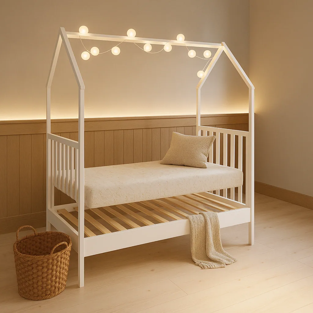 Alavya Home Babybett ELLA 70x140 cm Kiefer - Weiß