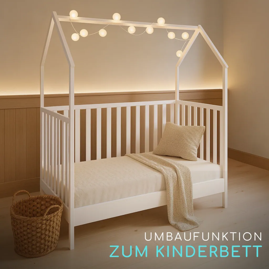 Alavya Home Babybett ELLA 70x140 cm Kiefer - Weiß