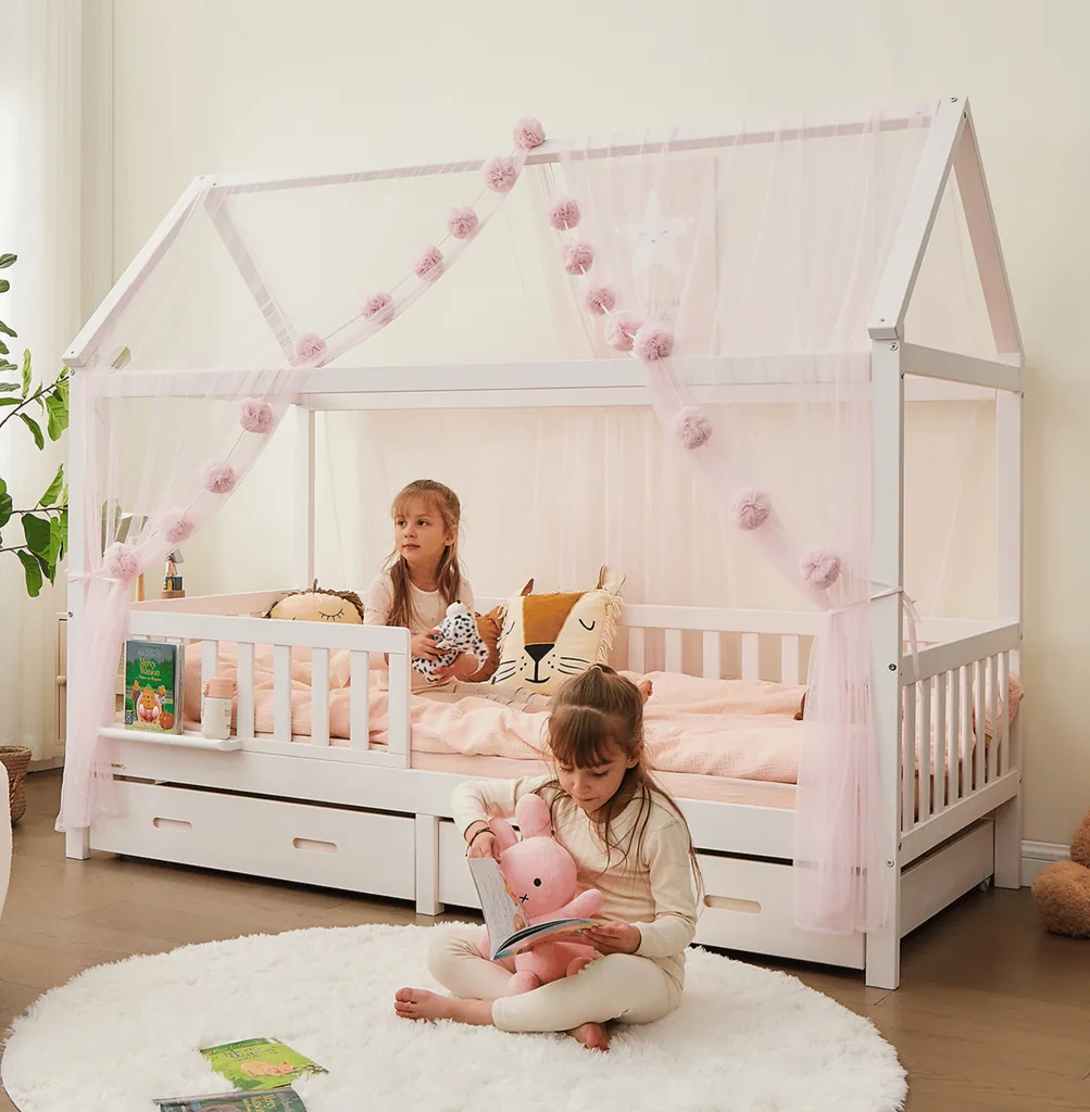 Alavya Home Deko-Set XL 150x340 cm Musselin Bio-Baumwolle - 3er-Set, Rosa