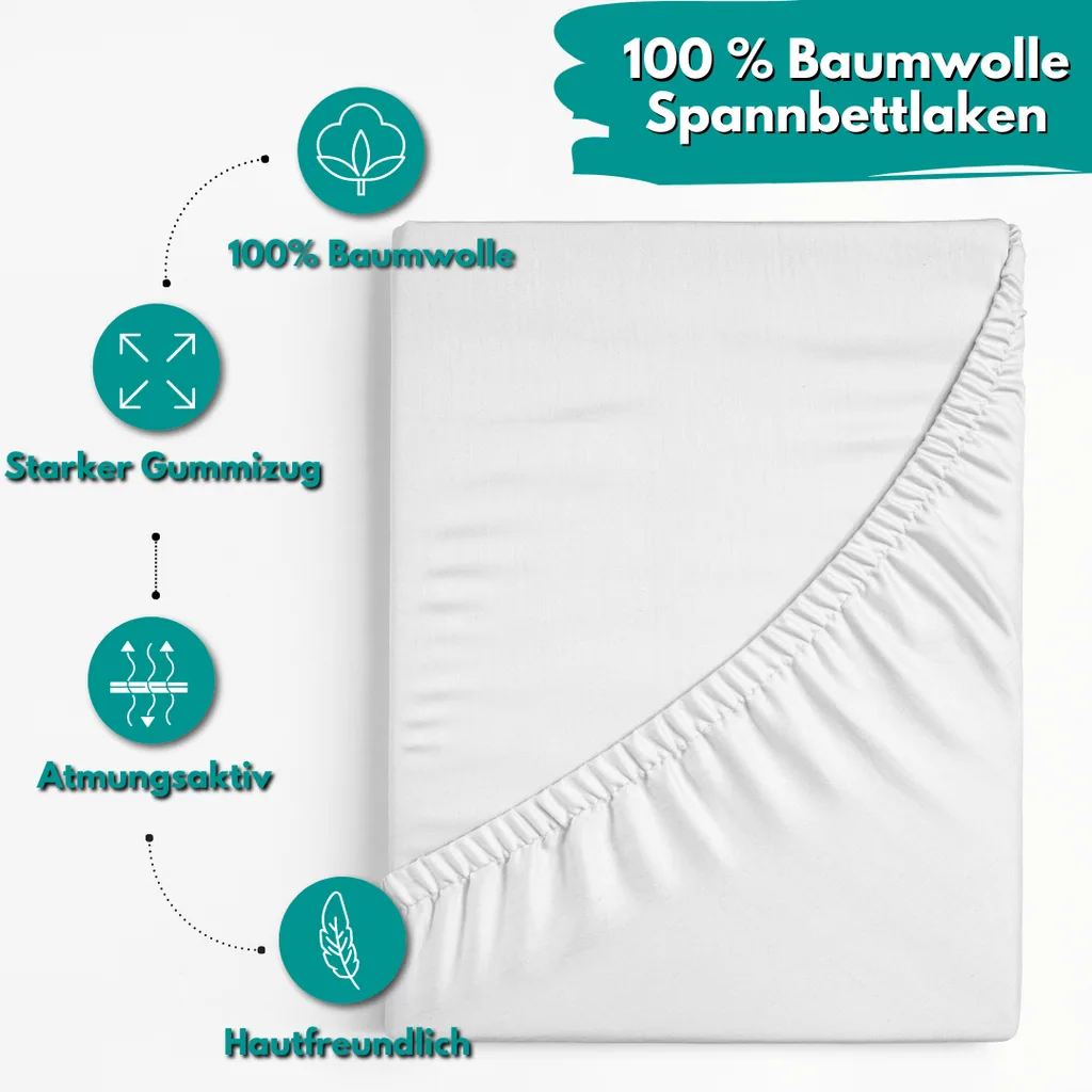 Alavya Home Kindermatratze COZY 80x180 cm Kaltschaum inkl. Spannbettlaken – 2-teiliges Set, Weiß