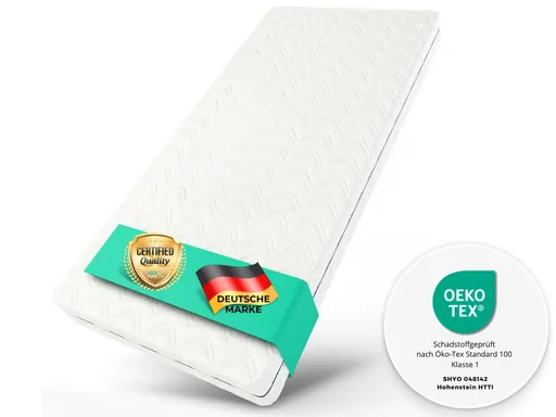 Alavya Home Kindermatratze COZY 80x180 cm Kaltschaum inkl. Spannbettlaken – 2-teiliges Set, Weiß