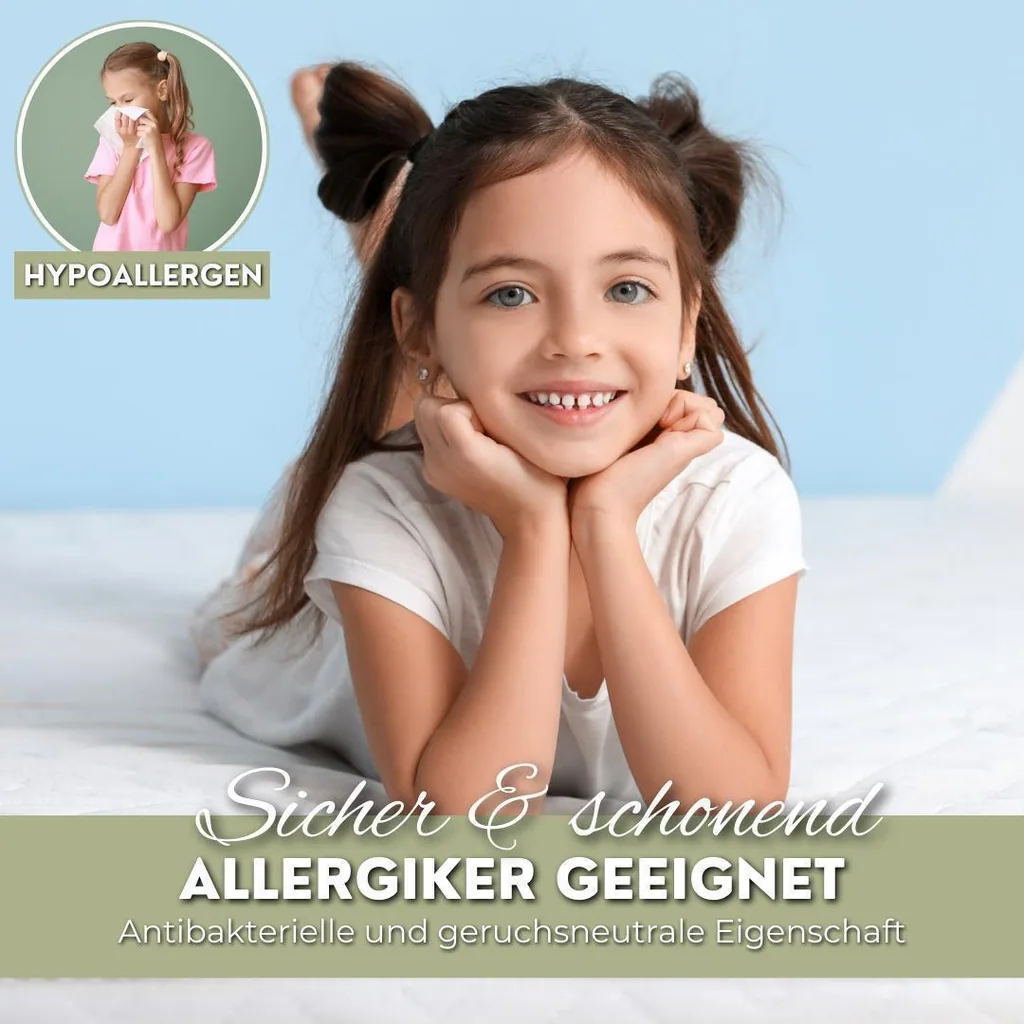Alavya Home Kindermatratze COZY 80x180 cm Kaltschaum inkl. Spannbettlaken – 2-teiliges Set, Weiß