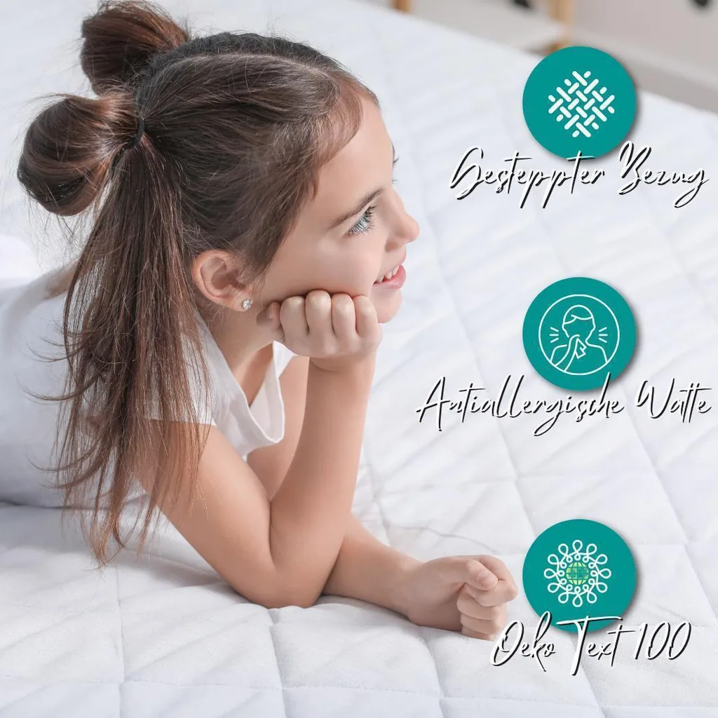 Alavya Home Kindermatratze COZY 80x180 cm Kaltschaum inkl. Spannbettlaken – 2-teiliges Set, Weiß