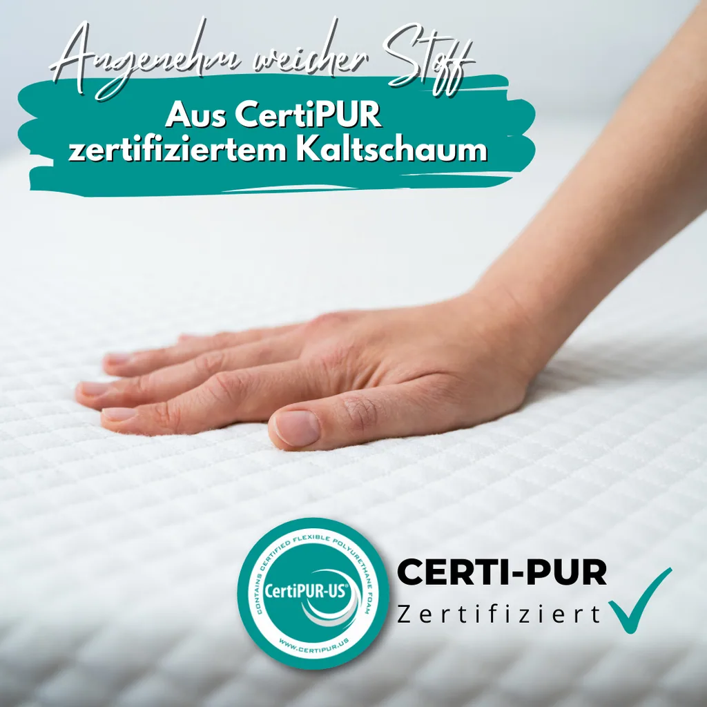 Alavya Home Kindermatratze COZY 80x180 cm Kaltschaum inkl. Spannbettlaken – 2-teiliges Set, Weiß