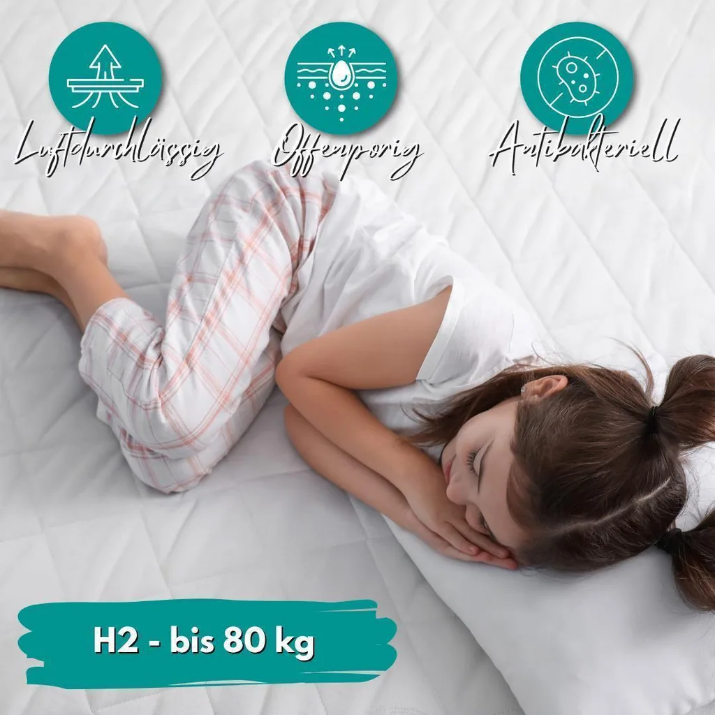 Alavya Home Kindermatratze COZY 80x180 cm Kaltschaum inkl. Spannbettlaken – 2-teiliges Set, Weiß