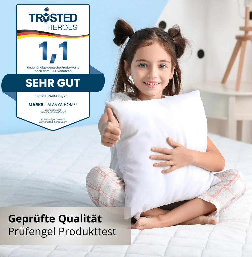 Alavya Home Kindermatratze COZY 80x180 cm Kaltschaum inkl. Spannbettlaken – 2-teiliges Set, Weiß