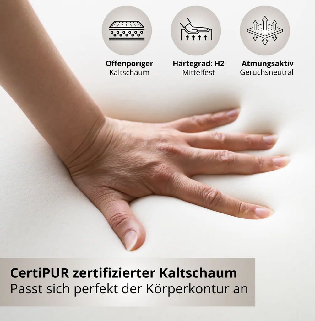 Alavya Home Kindermatratze COZY 80x180 cm Kaltschaum inkl. Spannbettlaken – 2-teiliges Set, Weiß
