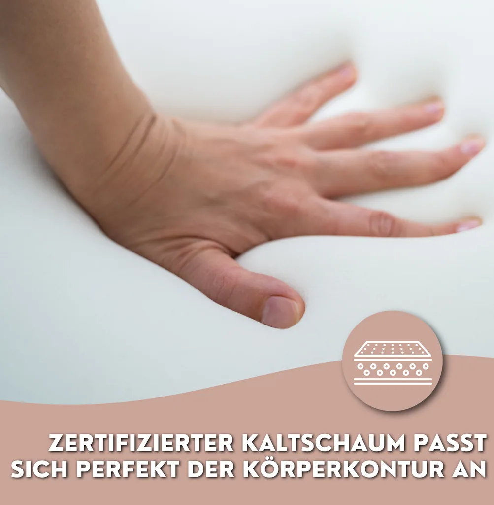 Alavya Home Kindermatratze COZY 80x180 cm Kaltschaum inkl. Spannbettlaken – 2-teiliges Set, Weiß