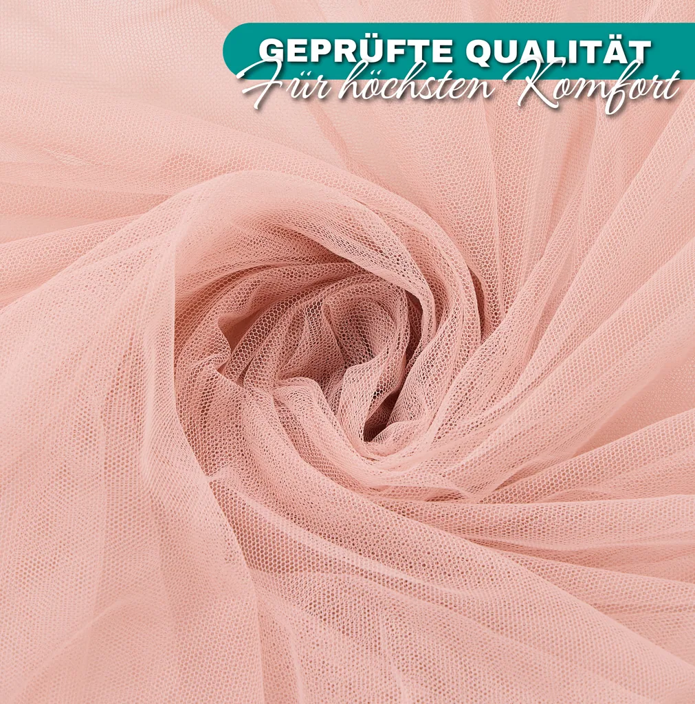 Alavya Home Betthimmel aus Tüll mit Pompons - Rosa