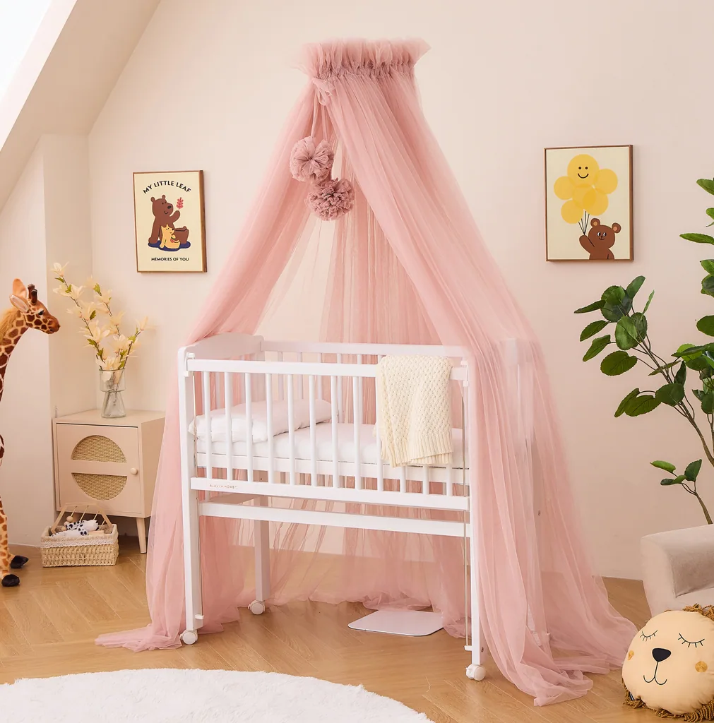 Alavya Home Betthimmel aus Tüll mit Pompons - Rosa