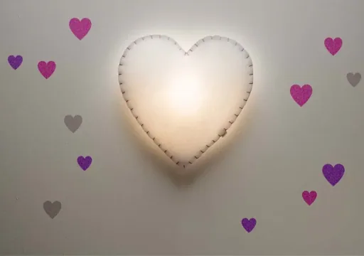 Buokids Softlampe Nachtlicht/Wandlampe Herz, Ausführung: Schnur & Stecker; Farbe der Naht: grau