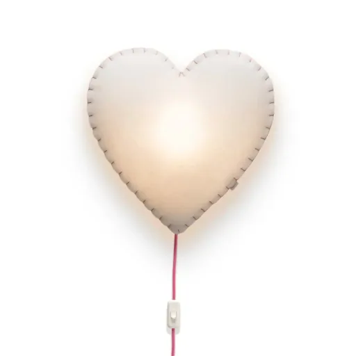 Buokids Softlampe Nachtlicht/Wandlampe Herz, Ausführung: Wandlampe; Farbe der Naht: grau