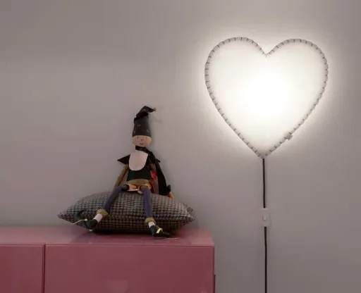 Buokids Softlampe Nachtlicht/Wandlampe Herz, Ausführung: Wandlampe; Farbe der Naht: grau