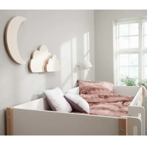 Flexa Nor mittelhohes Bett Leiter schräg weiß / Eiche