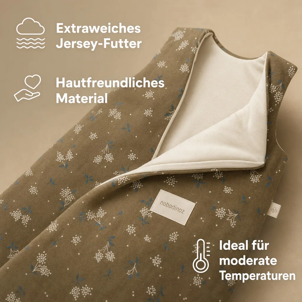 Nobodinoz STORIES Baby Schlafsack - Cocoon, 6-18 Monate, Farbe: Braunflieder