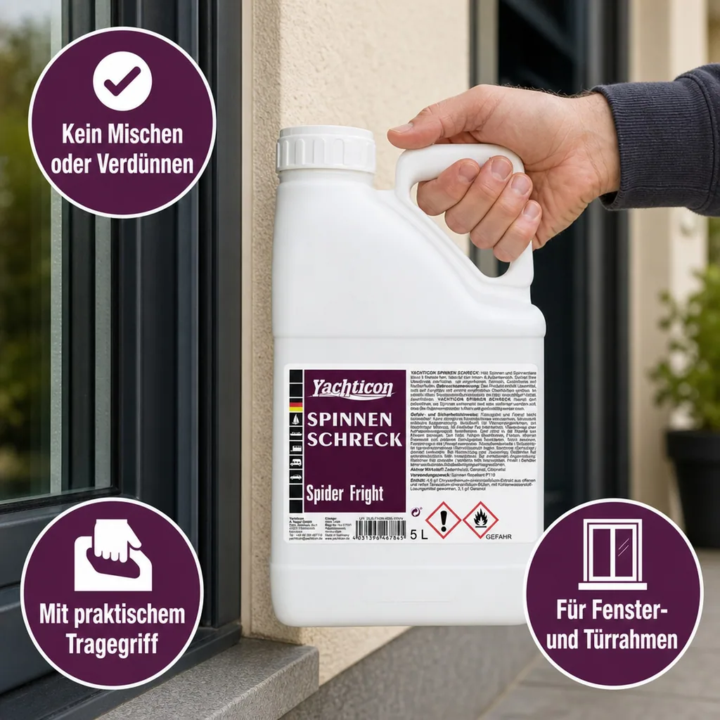 Spinnen Schreck 5 L Kanister - gebrauchsfertiges Spinnen Repellent Spray, innen und außen, bis zu 3 Monate wirksam