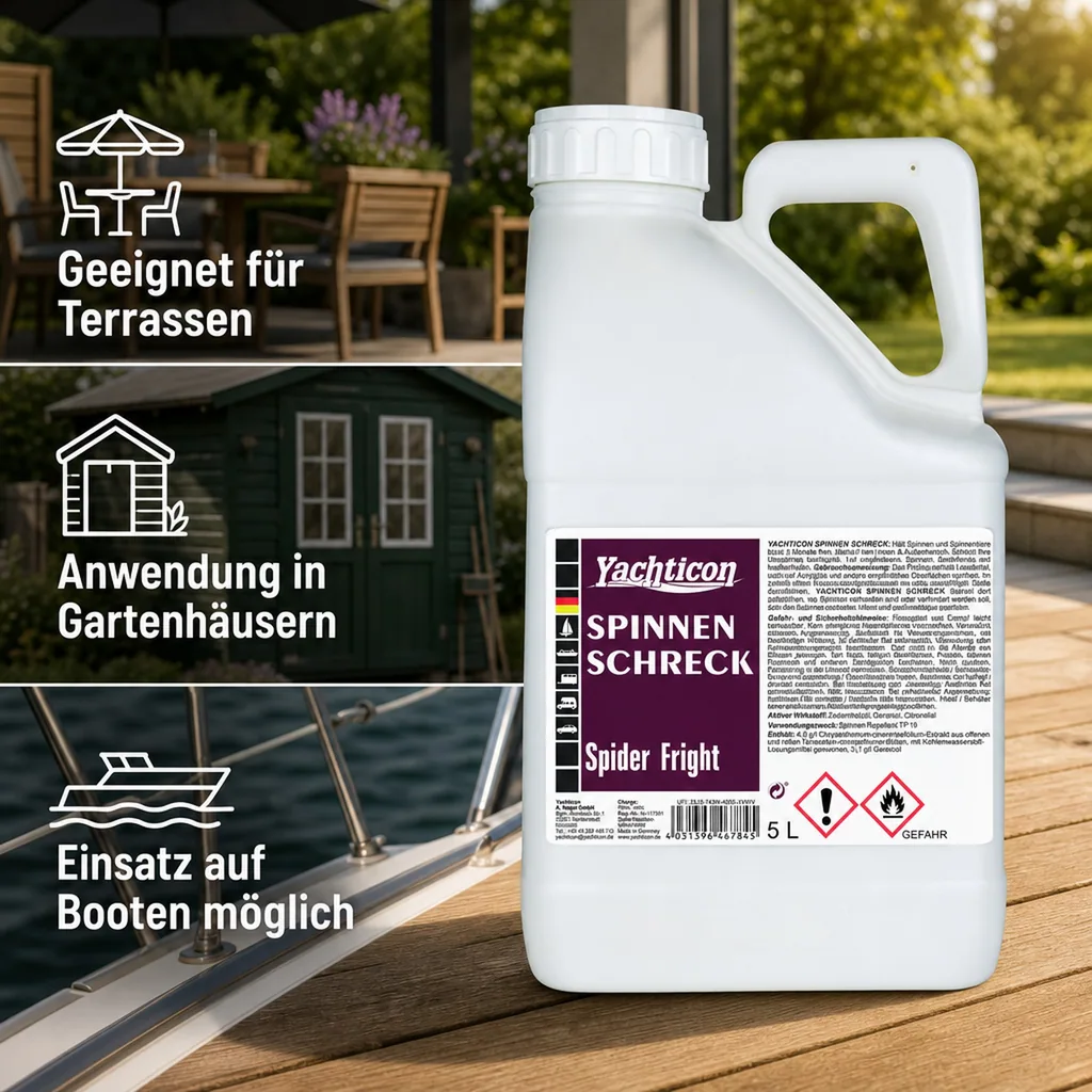Spinnen Schreck 5 L Kanister - gebrauchsfertiges Spinnen Repellent Spray, innen und außen, bis zu 3 Monate wirksam