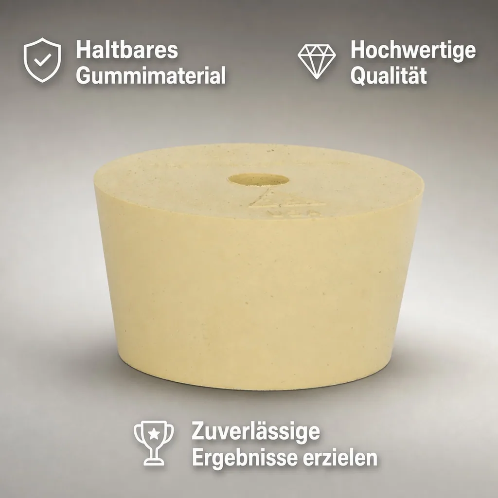 Gummistopfen für Gärungsflasche, PET 12/23L, mit Loch 9 mm