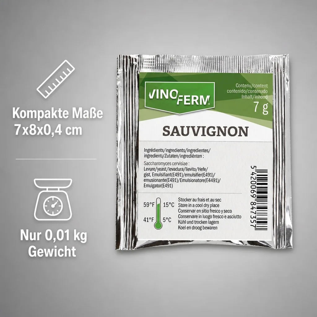 Weinhefe, Trockenhefe Wein - Vinoferm, Sauvignon, 7g