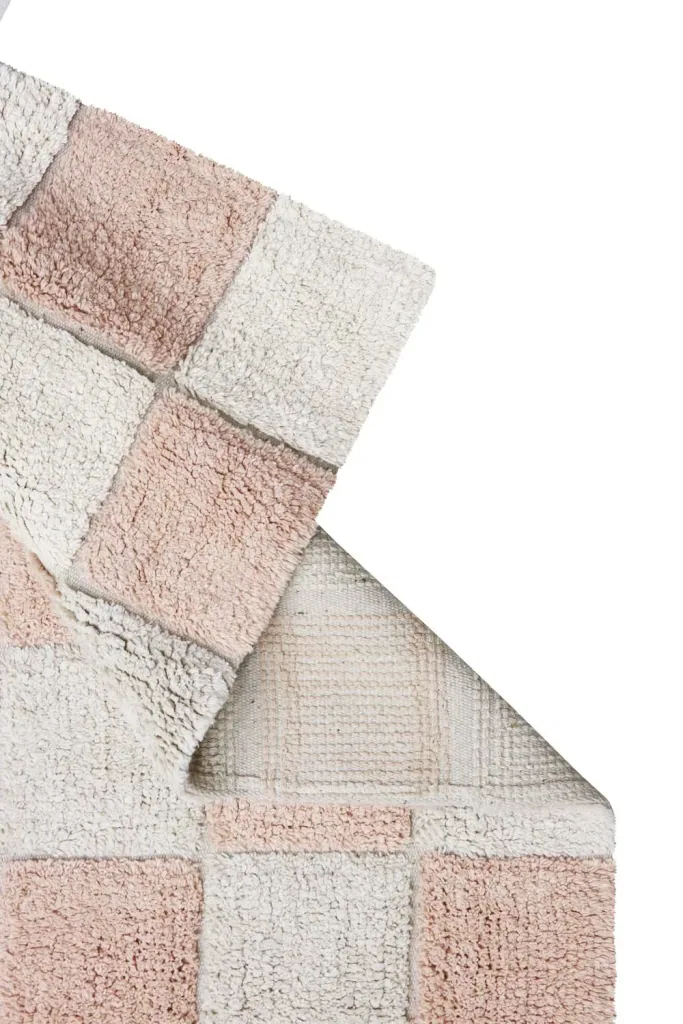 Lorena Canals Waschbarer Teppich in der Küche - Tiles, Dark grey, Farbe: rose
