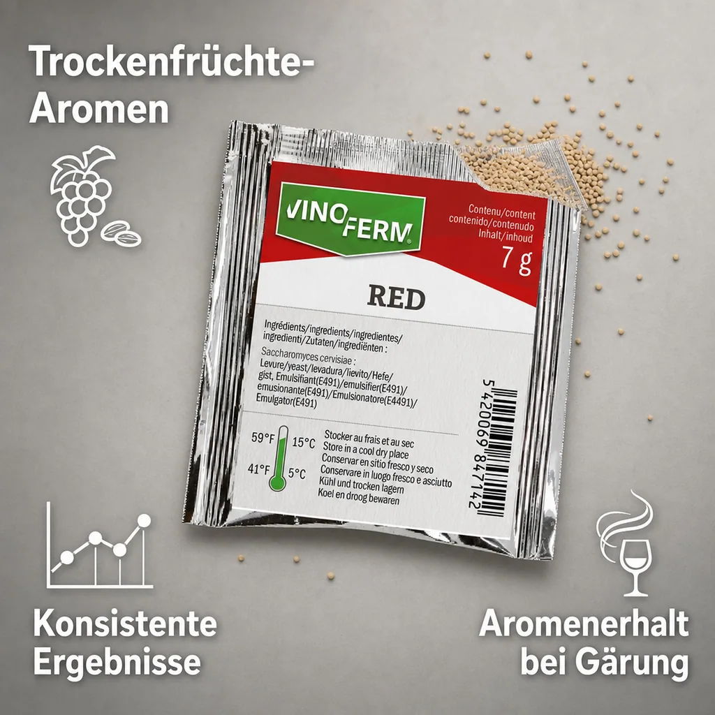 Weinhefe, Trockenhefe Wein - Vinoferm, Red, 7g