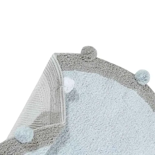 Lorena Canals Teppich rund Baumwolle Bubbly blau