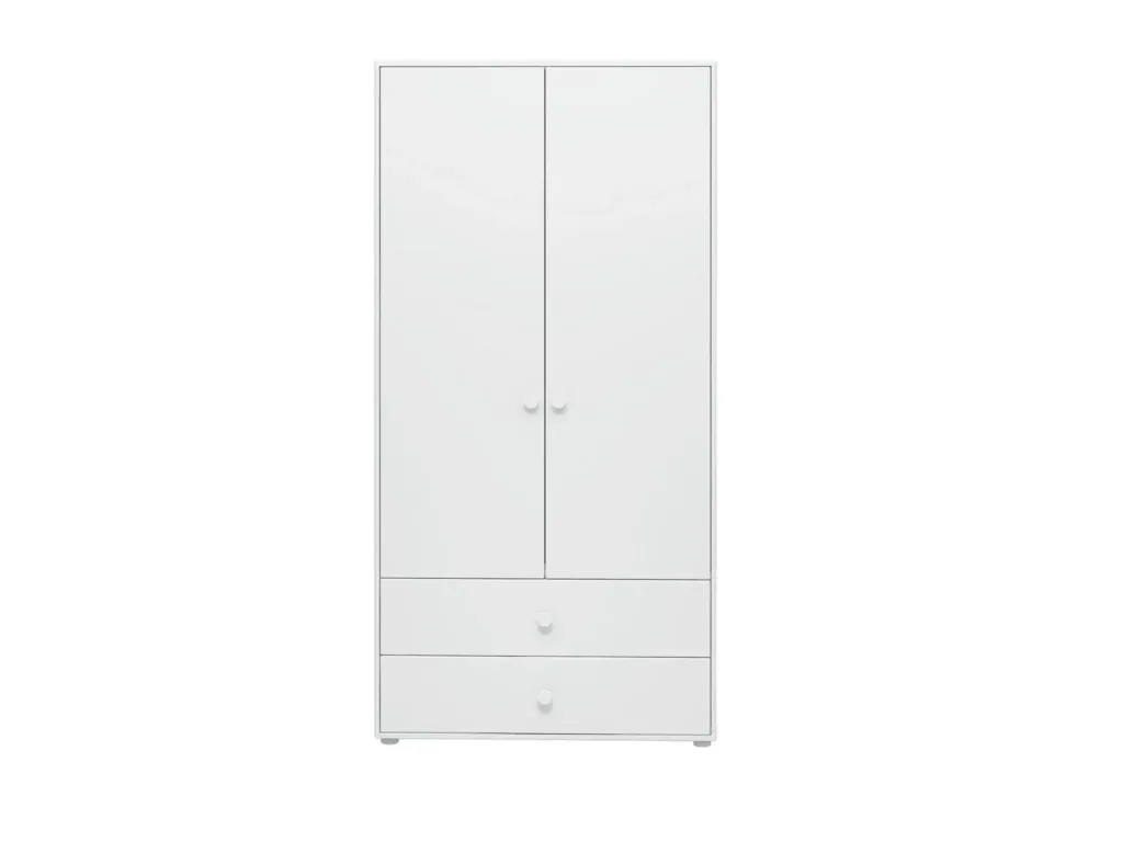 Flexa Kleiderschrank - Roomie, 2 Türen + 2 Schubladen, Farbe: weiss