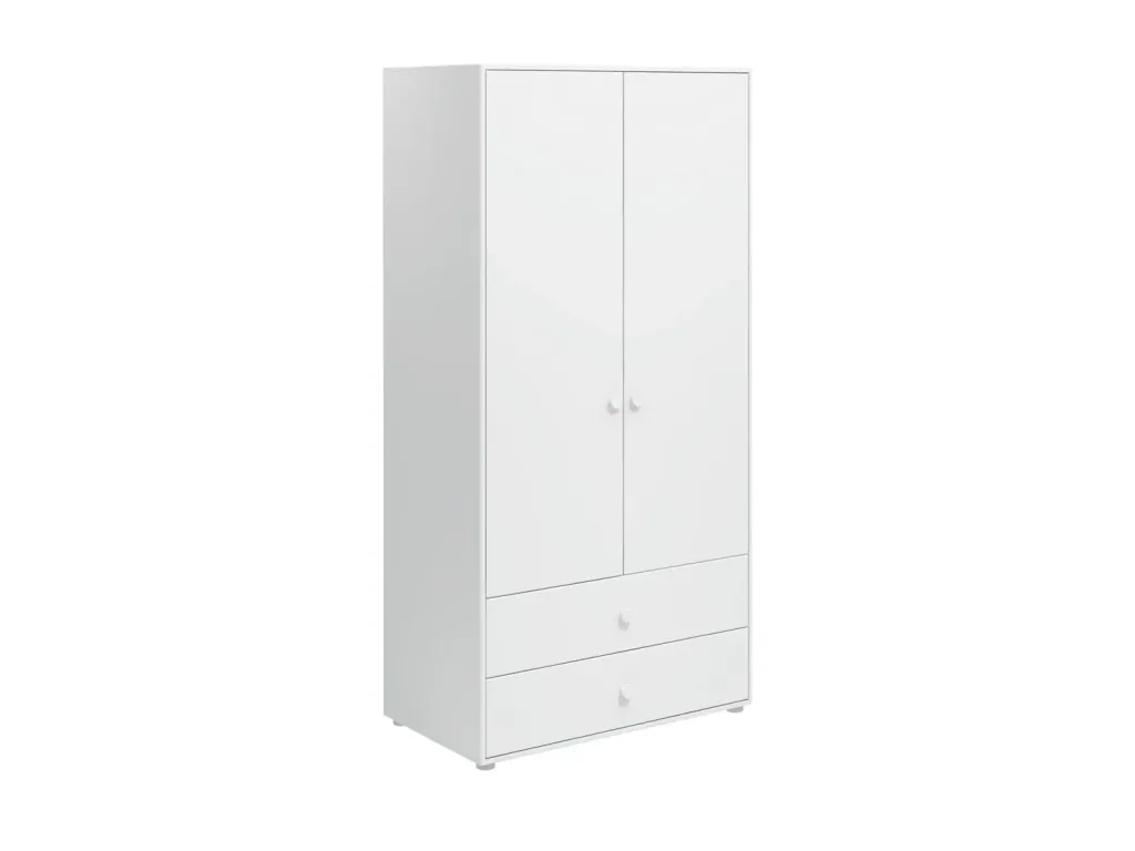Flexa Kleiderschrank - Roomie, 2 Türen + 2 Schubladen, Farbe: weiss