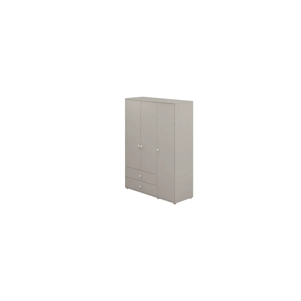 Flexa Kleiderschrank - Classic, 150x202,5 cm, Farbe: Grau gekalkt / Grau gekalkt / Weiß