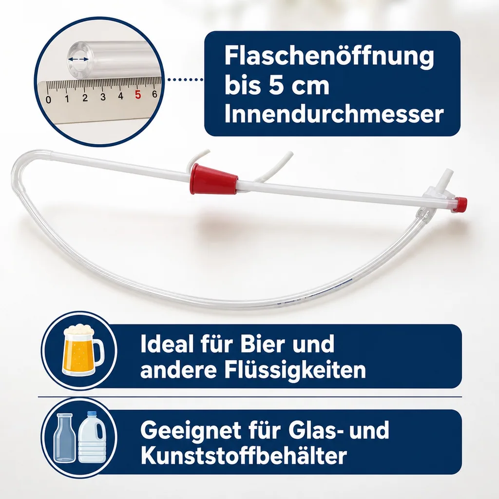 Heber zum Anblasen - mit Hahn und Anti-Bodensatz-Stopfen