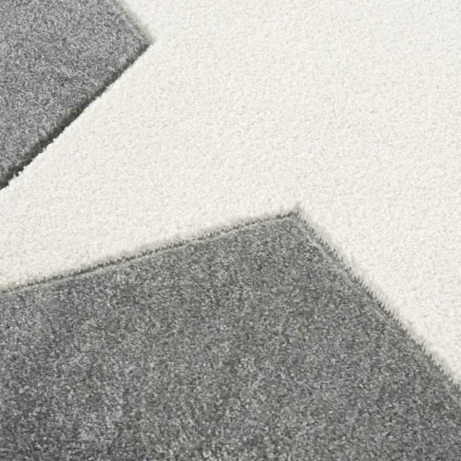 Livone Kinderteppich Stern weiss auf grau, Teppichgrösse: 120 x 180 cm